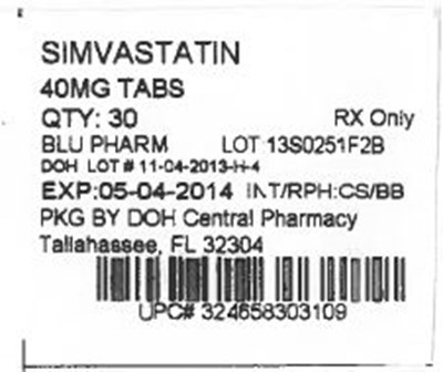 Label Image For 40mg (40mg Blu Pharm)